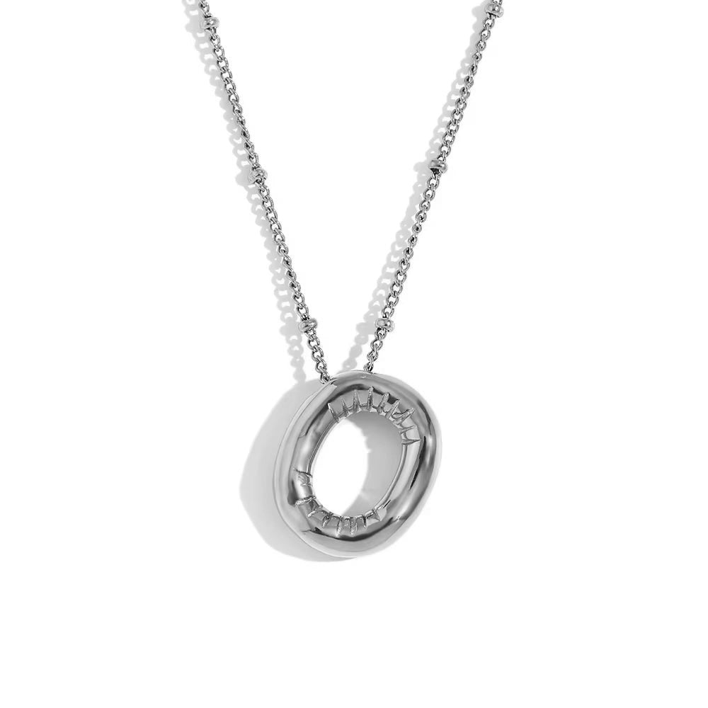 Bubble Initial Necklace Silver