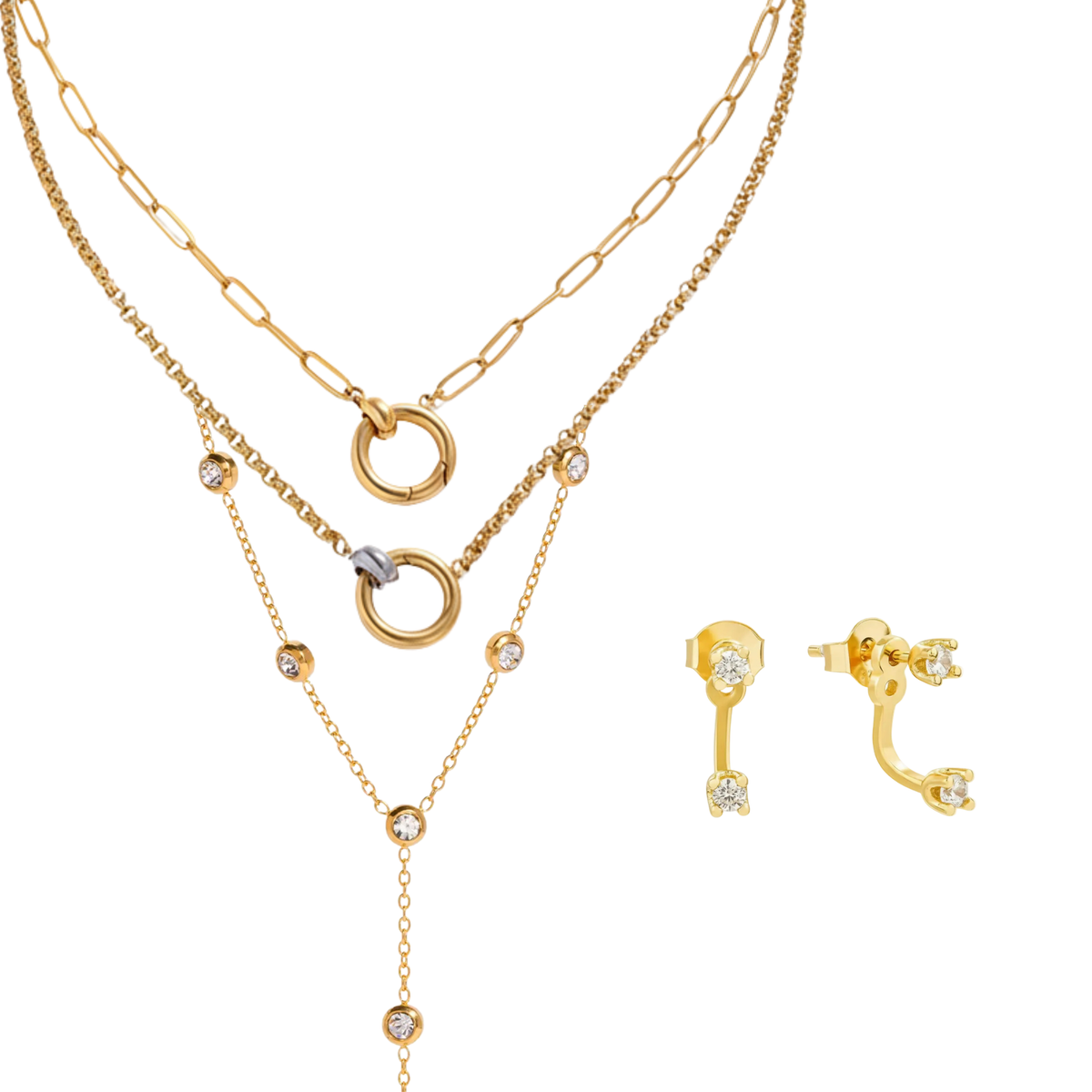 It-Girl Necklace Stack + Hook'm Studs