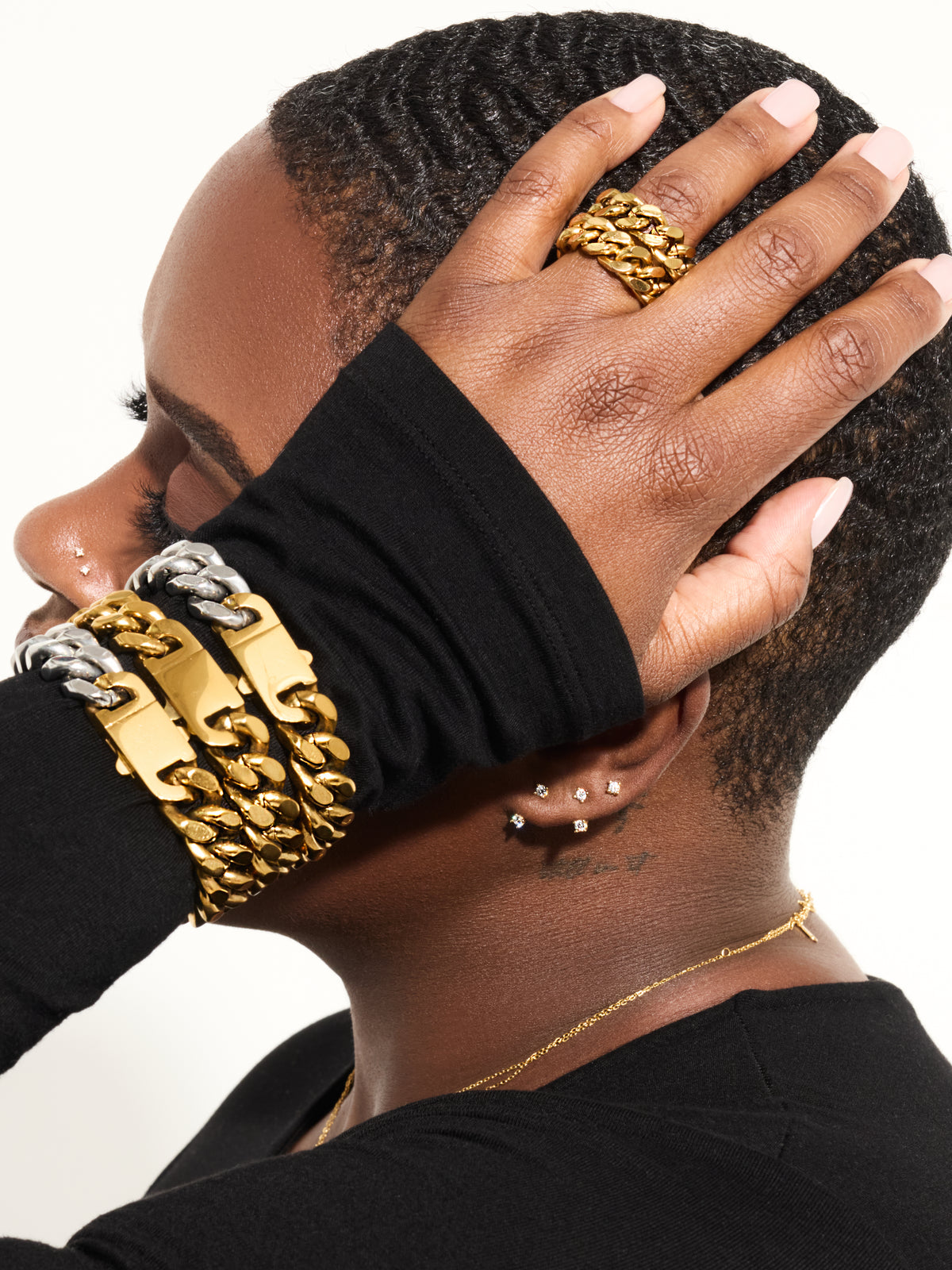 Chunky Cuban Necklace Gold + Chunky Cuban Bracelet Gold Bundle
