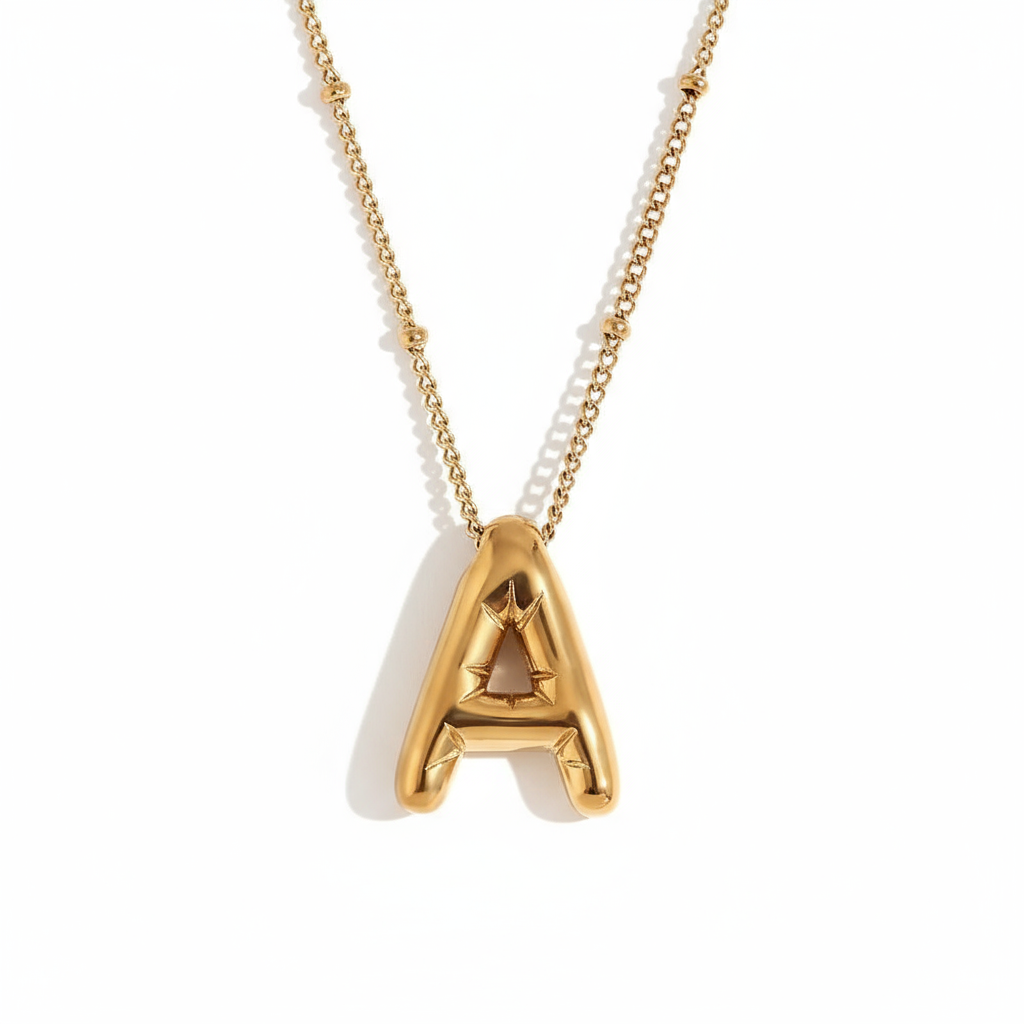 Bubble Initial Necklace