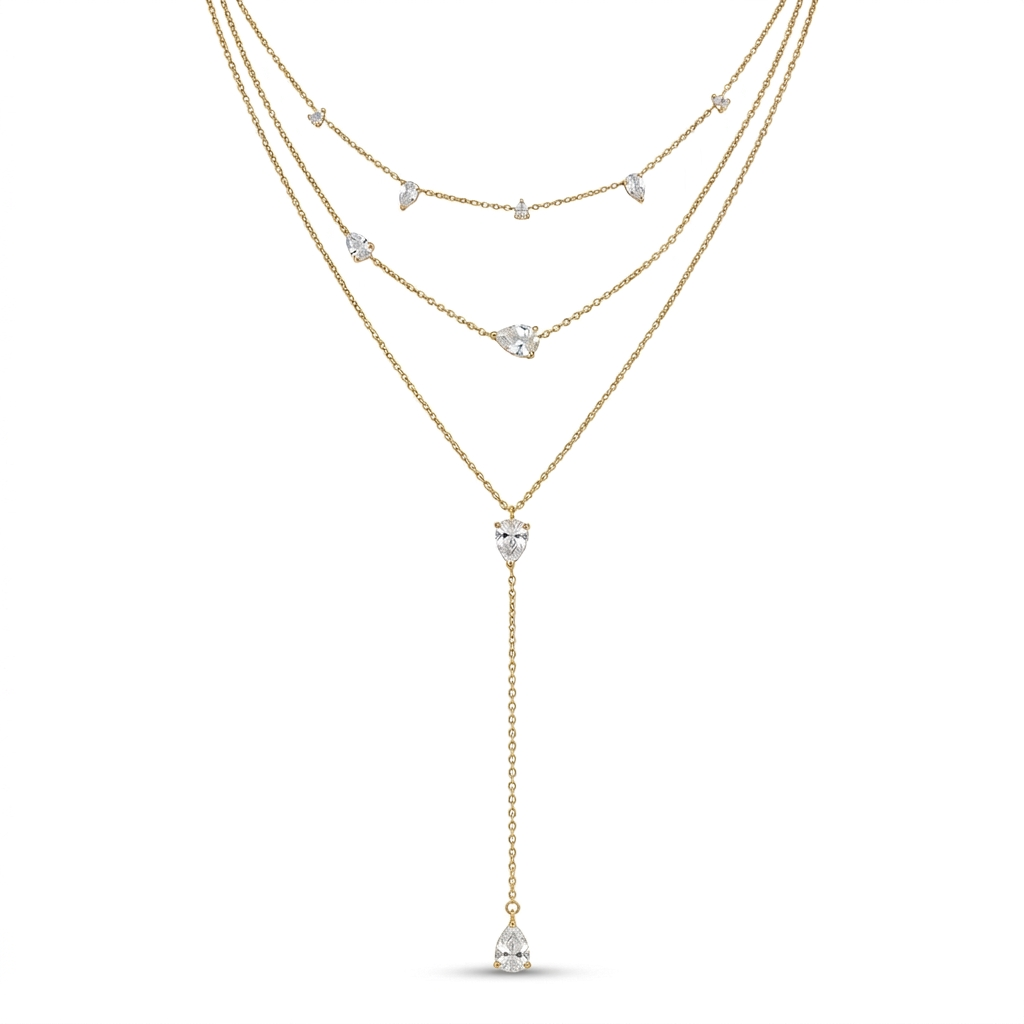 Lariat necklace with a matching crystal added at the bottom end