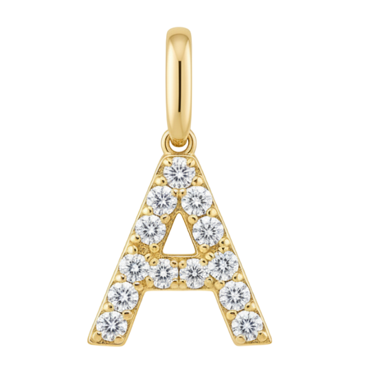 Letter A pavé initial charm