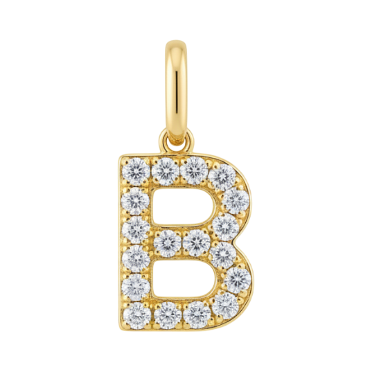 Letter B pavé initial charm