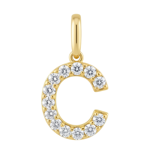 Letter C pavé initial charm