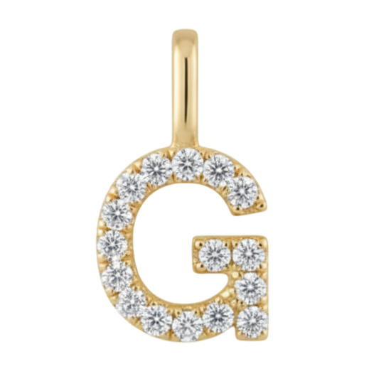 Letter G pavé initial charm