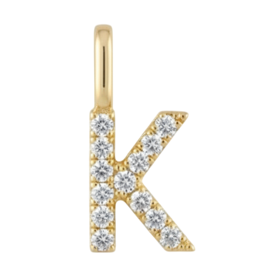 Letter K pavé initial charm