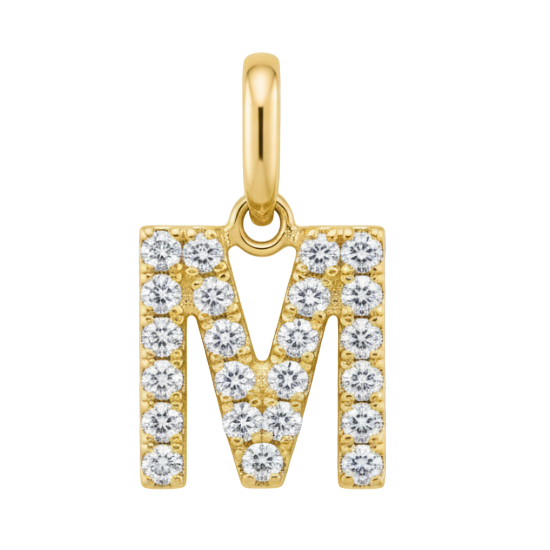 Letter M pavé initial charm