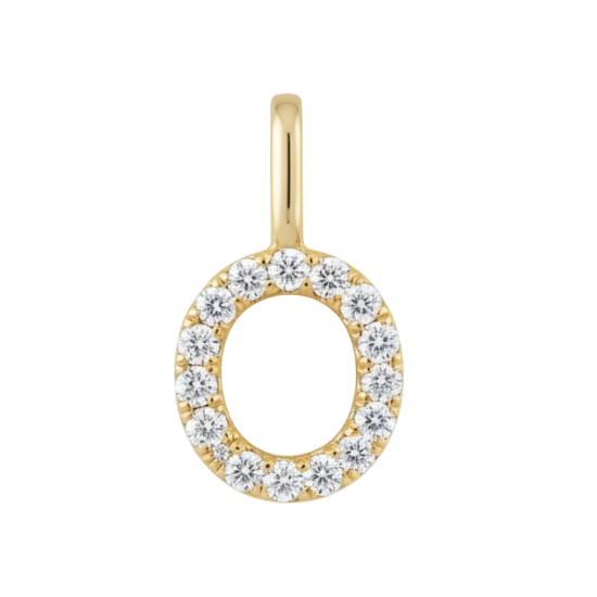 Letter O pavé initial charm