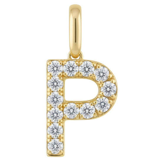 Letter P pavé initial charm