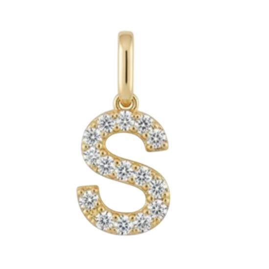 Letter S pavé initial charm