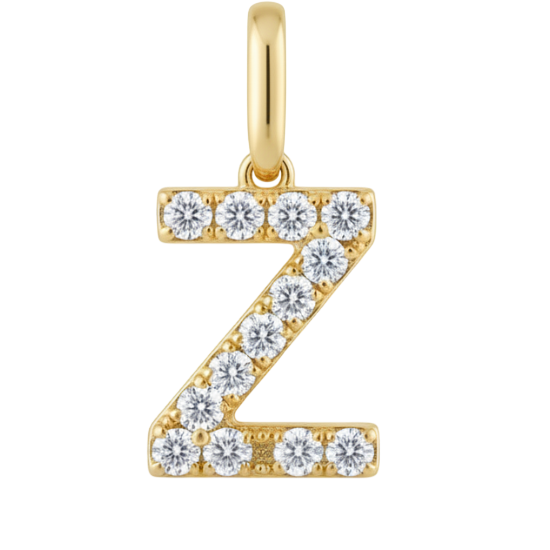 Letter Z pavé initial charm