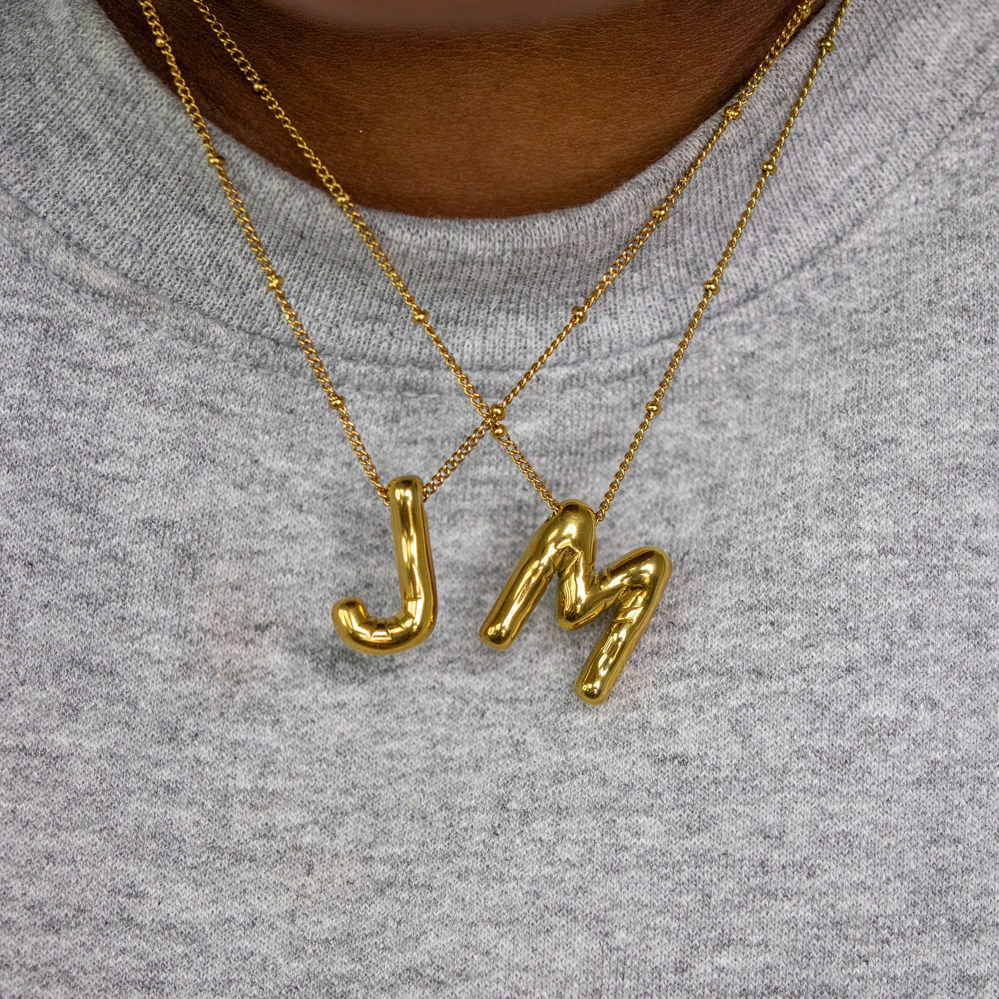 Bubble Initial Necklace