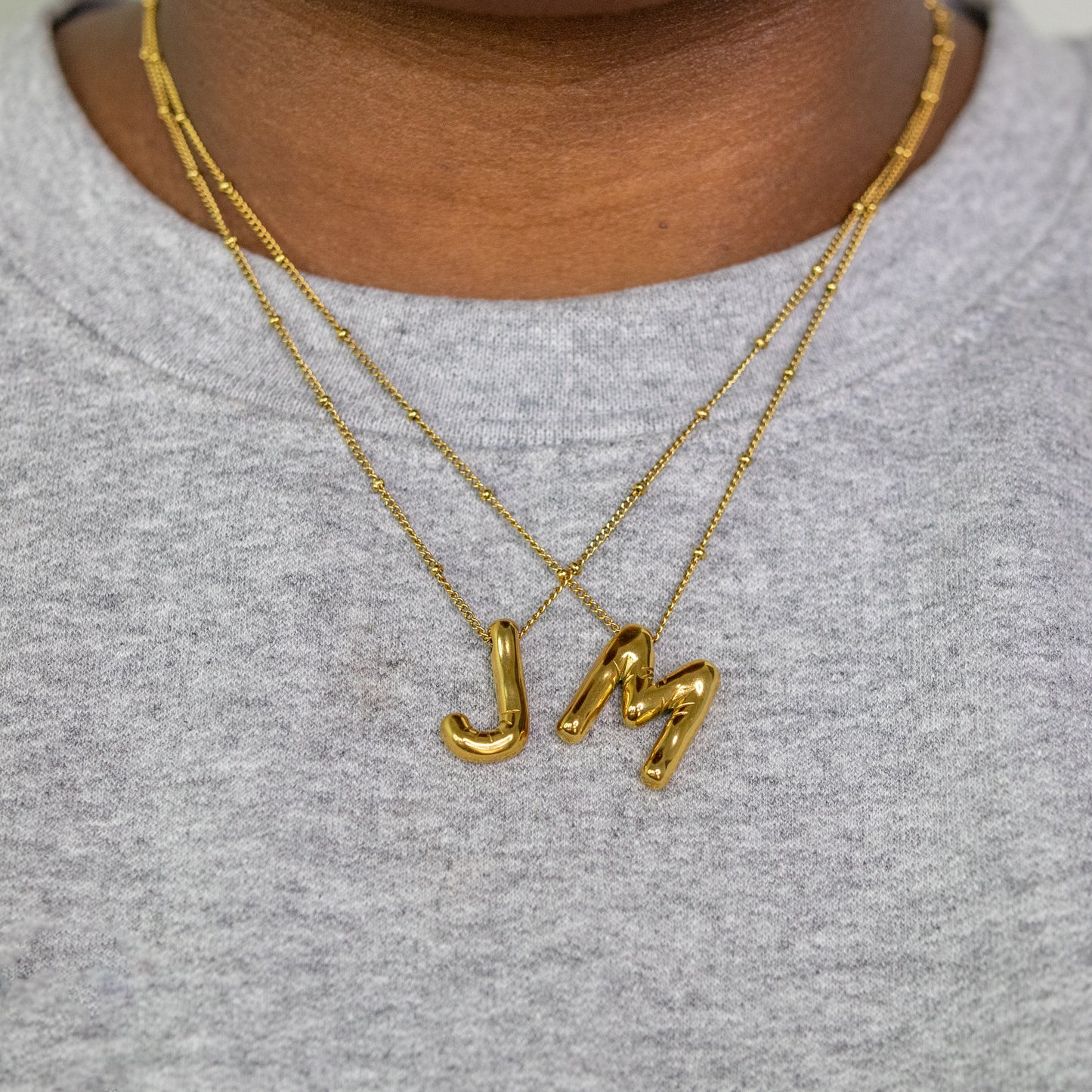 Bubble Initial Necklace