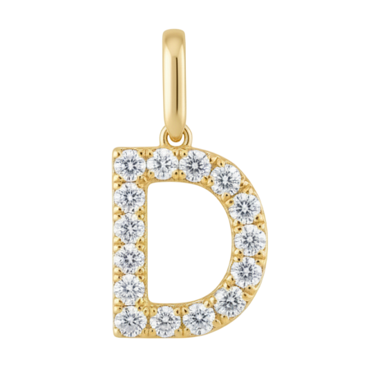 Letter D pavé initial charm