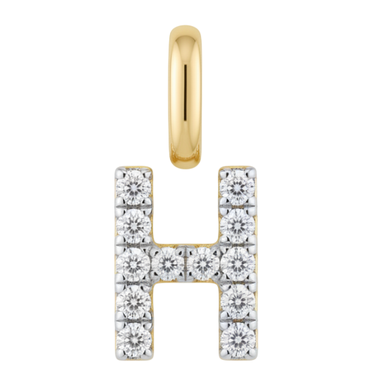 Letter H pavé initial charm