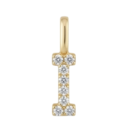 Letter I pavé initial charm
