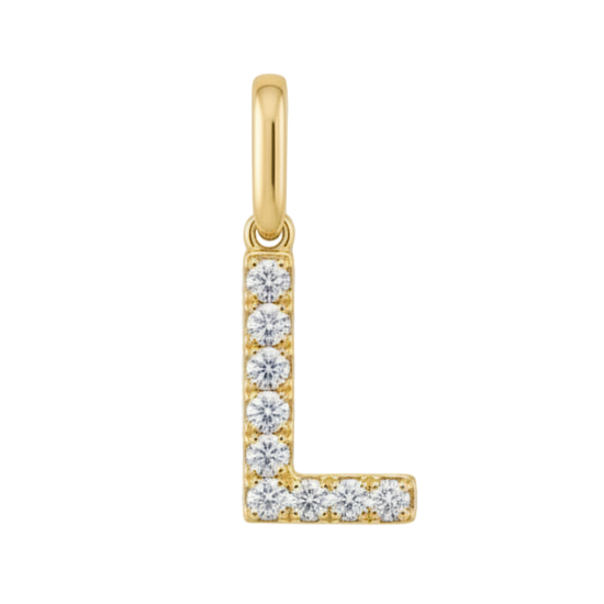 Letter L pavé initial charm
