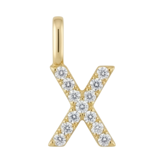 Letter X pavé initial charm