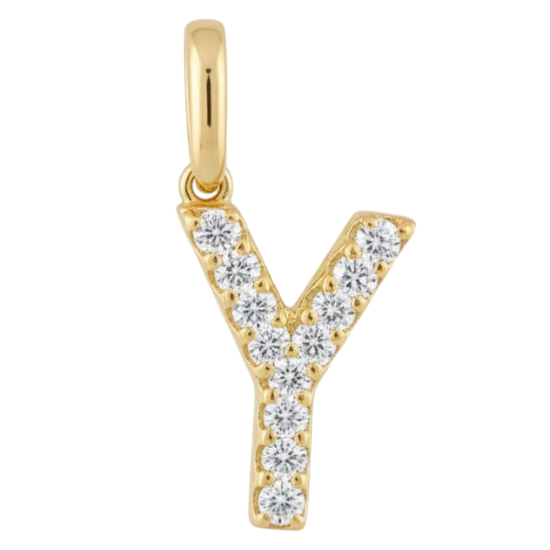 Letter Y pavé initial charm